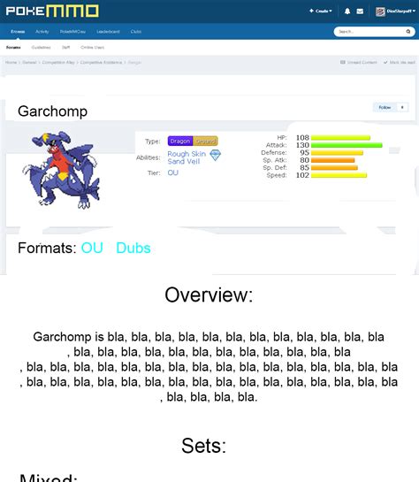 smogon forums|Implement something similar to ''Smogon Dex'' in this forum.
